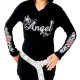 Angel & Roses Rhinestone Hoodie Shirt by Sabrina Barnett