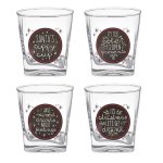 Tipsy Christmas Whiskey Glasses Set of 4 Funny Sayings