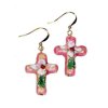 Cloisonne Cross Beaded Earrings
