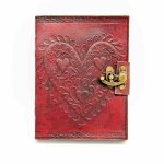 Embossed Heart Handmade Leather Journal