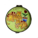 Cats Fantasy Art Stamp Dispenser Figurine Trinket Box