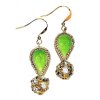 Cloisonne Drop & Crystal Ball Beaded Earrings