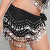 Silver Coin Hip Scarf Belly Dance Costume