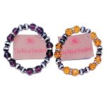 Glittering Beaded Stretch Bracelet with Crystal Spacers