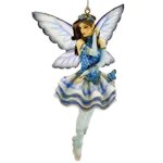 Blue Ballerina Fairy Ornament with Stand by Jessica Galbreth