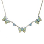 Butterfly Necklace with Opal Gemstones