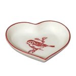 Red Bird Heart Shape Ring Holder Bowl