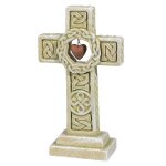Dangle Heart Celtic Cross Garden Figurine