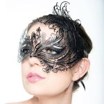 Magical Maiden Masquerade Mask Black Laser Cut Metal
