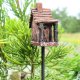 Birdhouse Rustic Wood Cabin Fairy Garden Figurine