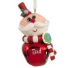 Cartoon Jingle Bell Character Christmas Ornament