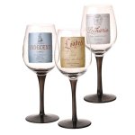 Funny Title Black Stem Wine Glass