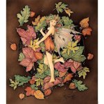 Autumn Leaves Fairy Fantasy Art by Linda Ravenscroft