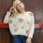 Vintage Vixen Sweater with Rose Designs