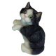 Look Out Cat Figurine Black & White Kitty