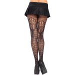 Lace Design Black Pantyhose