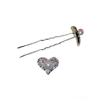 Crystal Heart Bridal Hair Pin