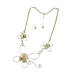 Beaded Crystal Flower Jewelry Set