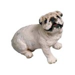 Bulldog Dog Figurine White Kitchen Magnet