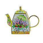 Flower Cart Teapot Figurine Trinket Box by Kelvin Chen