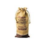 Good Times Inside Burlap Wine Gift Bag