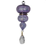 Triple Sphere Etched Glass Ornament with Crystal