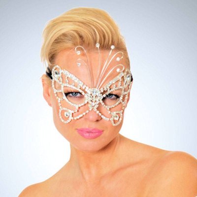 Crystal Butterfly Masquerade Mask Tie on Style