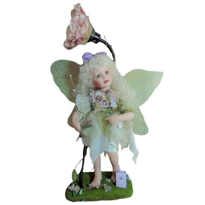 Springtime Woodland Fairy Porcelain Doll Table Lamp
