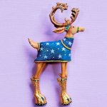 Dash Away Comet Reindeer Lapel Pin by Patience Brewster