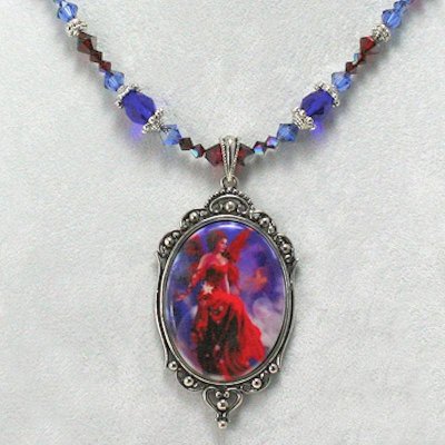 Crimson Lily Fairy Necklace by Nene Thomas