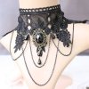 Black Lace and Charms Choker Necklace