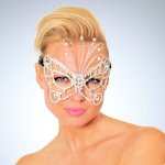 Crystal Butterfly Masquerade Mask Tie on Style