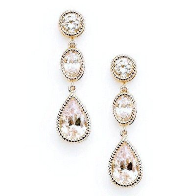 Bridal Earrings Elegant Drops by Spring Street Designs