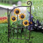 Sunflower Gate Figurine for a Fairy Garden