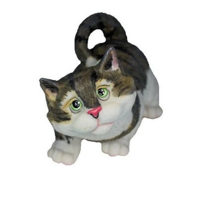 Another Kitty Treat Please Grey Tabby Cat Figurine