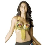 Golden Shower & Flowers Belly Dance Costume Top