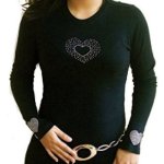 Heart On Your Sleeve Rhinestone Shirt by Sabrina Barnett