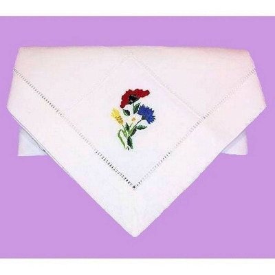 Floral Design Handmade Hand Embroidered Linen Napkin