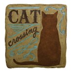 Cat Crossing Stepping Stone or Garden Sign