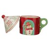 Merry Mini Cottage with Lid Christmas Coffee Mug or Tea Cup