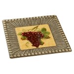 Grape Design Large Ceramic Wine Serving Platter
