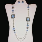 Beaded Necklace in Blue Jewelry Set