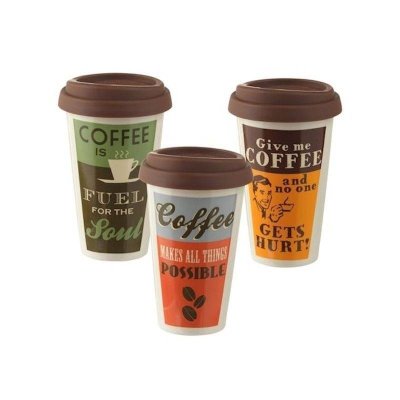 Coffee Break Collection Travel Coffee Mug with Rubber Lid