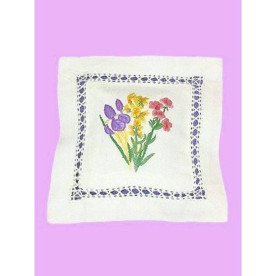 Spring Floral Bouquet Handmade Linen Sachet Pillow