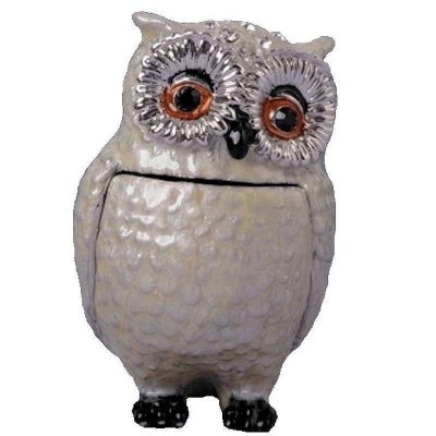 A Snowy White Owl Figurine Trinket Box by Keren Kopal