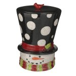 Snowman in Black Top Hat Christmas Cookie Jar