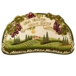Italian Style Serving Platter & Metal Easel Stand
