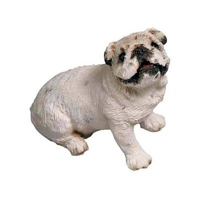 Bulldog Dog Figurine White Kitchen Magnet