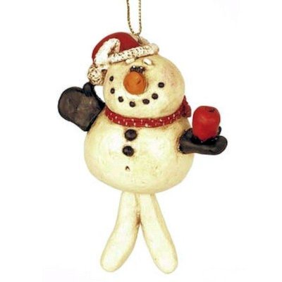 Apple for Teacher Snowman Figurine Christmas Ornament
