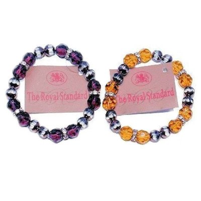 Glittering Beaded Stretch Bracelet with Crystal Spacers